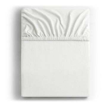 Cearceaf alb din jerseu cu elastic 200x200 cm Amber – DecoKing