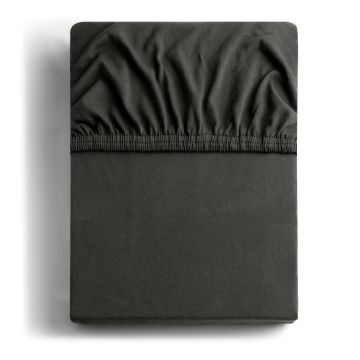 Cearșaf de pat elastic din jerseu DecoKing Amber Collection, 200 x 220-240 cm, gri închis
