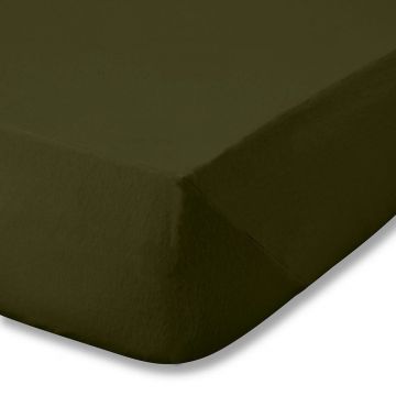 Cearceaf kaki din flanelă cu elastic 135x190 cm Brushed – Catherine Lansfield