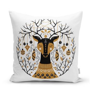 Față de pernă 43x43 cm cu model de Crăciun Golden Illustration – Mila Home