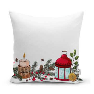 Față de pernă 43x43 cm cu model de Crăciun – Mila Home