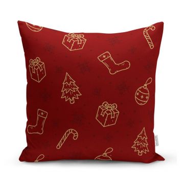 Față de pernă 43x43 cm cu model de Crăciun – Mila Home