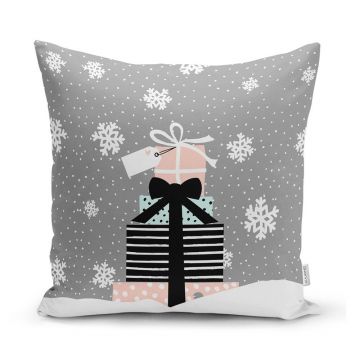 Față de pernă 43x43 cm cu model de Crăciun – Mila Home