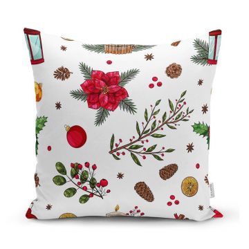Față de pernă 43x43 cm cu model de Crăciun – Mila Home