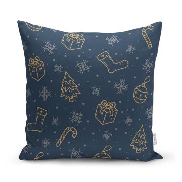Față de pernă 43x43 cm cu model de Crăciun – Mila Home
