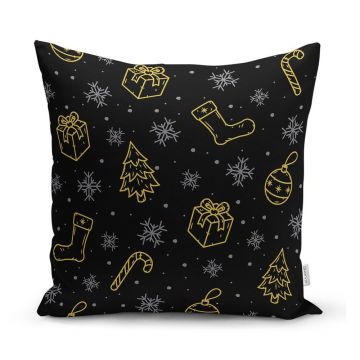 Față de pernă 43x43 cm cu model de Crăciun – Mila Home