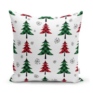 Față de pernă 43x43 cm cu model de Crăciun Tartan – Mila Home