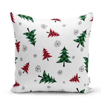 Față de pernă 43x43 cm cu model de Crăciun Tartan – Mila Home