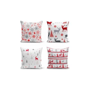 Fețe de pernă 4 buc. 43x43 cm cu model de Crăciun Snowflakes – Mila Home