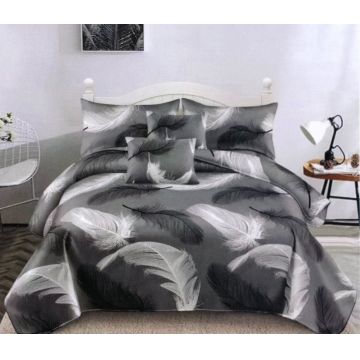 Lenjerie cocolino cu elastic 180x200 Black Illusion (Cocolino)