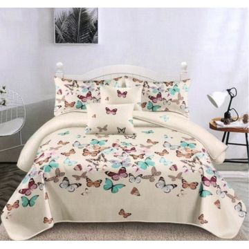 Lenjerie cocolino cu Elastic 180x200 Butterflies (Cocolino)