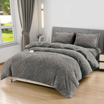 Lenjerie cocolino cu elastic 180x200 Sigma V15 Gri inchis (Cocolino)