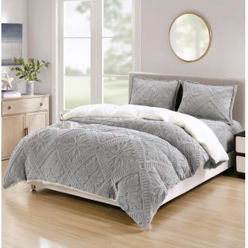 Lenjerie cu blanita, elastic 180x200 Sigma V14 Gri dechis (Cocolino)
