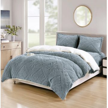 Lenjerie cu blanita, elastic 180x200 Sigma V17 Marin (Cocolino)
