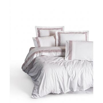 Lenjerie de pat albă din bumbac ranforcé pentru pat dublu, extinsă 240x220 cm Red Heritage Lines – Mila Home Luxury