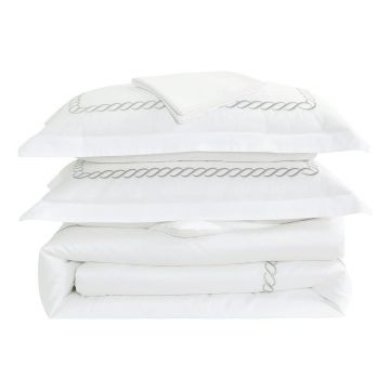 Lenjerie de pat albă din bumbac satinat pentru pat de o persoană cu cearceaf inclus/cu 6 piese 140x200 cm Whispered Serenity – Mila Home Luxury