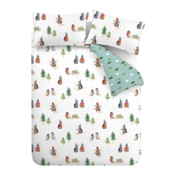 Lenjerie de pat albă din flanelă pentru pat dublu, extinsă 230x220 cm Snowy Penguin – Catherine Lansfield Lenjerie de pat albă din flanelă pentru pat dublu, extinsă 230x220 cm Snowy Penguin – Catherine Lansfield