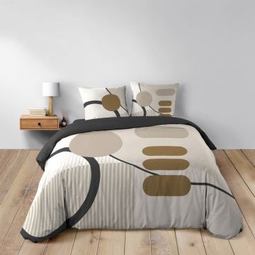 Lenjerie de pat bej din bumbac pentru pat dublu/extinsă 240x220 cm Santana – douceur d'intérieur
