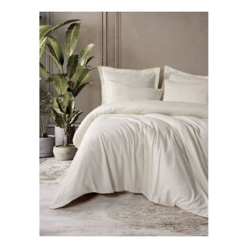 Lenjerie de pat bej din bumbac ranforcé pentru pat de o persoană 140x200 cm Checkered – Mila Home Luxury