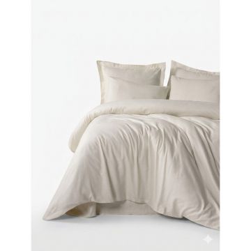 Lenjerie de pat bej din bumbac ranforcé pentru pat dublu, extinsă 240x220 cm Checkered – Mila Home Luxury