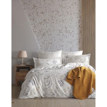 Lenjerie de pat bej din bumbac ranforcé pentru pat dublu/extinsă 240x220 cm Soft Floral – Mila Home Luxury