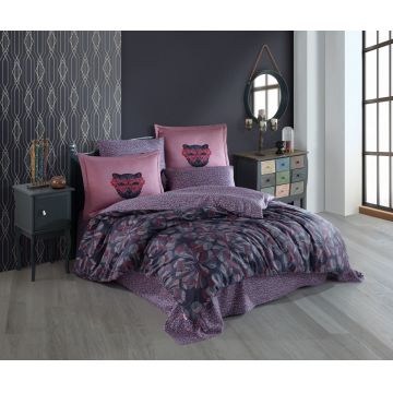 Lenjerie de pat dubla, Caprice - Pink, Hobby, Bumbac Satinat