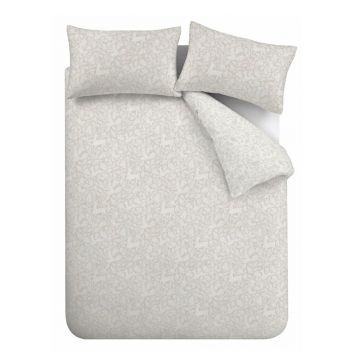 Lenjerie de pat grej din bumbac pentru pat dublu, extinsă 230x220 cm Woodland – Bianca