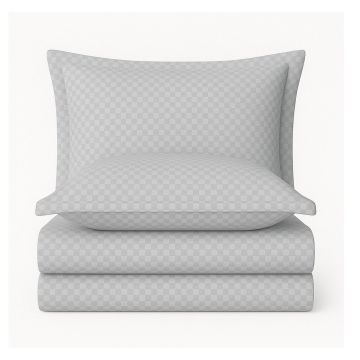 Lenjerie de pat gri din bumbac ranforcé pentru pat de o persoană 140x200 cm Checkered – Mila Home Luxury