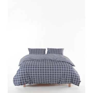 Lenjerie de pat gri din bumbac ranforcé pentru pat de o persoană 140x200 cm Linear Calm Geometric – Mila Home Luxury