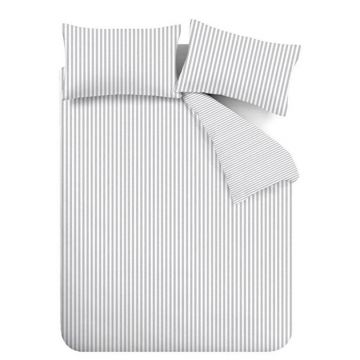 Lenjerie de pat gri din flanelă pentru pat de o persoană 135x200 cm Stripe – Catherine Lansfield