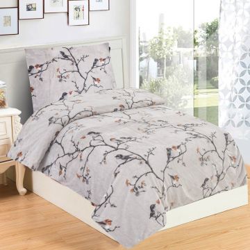 Lenjerie de pat gri din micropluș/cocolino pentru pat de o persoană 140x200 cm Ronja – My House