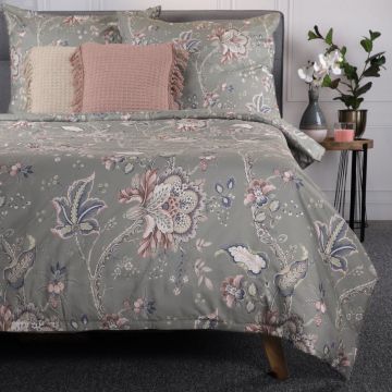 Lenjerie de pat King Size, Claras, Homla, 3 piese, 200x220 cm, microfibra din poliester, multicolor