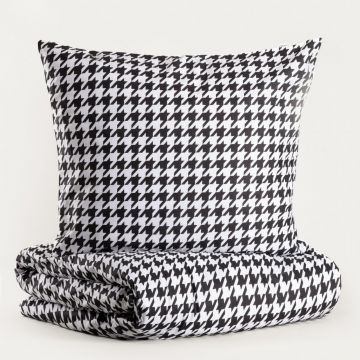 Lenjerie de pat King Size, Rebeka, Homla, 3 piese, 200x220 cm, bumbac, alb/negru