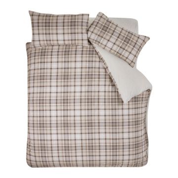 Lenjerie de pat maro din sherpa pentru pat de o persoană 135x200 cm Cosy Sherpa Check – Catherine Lansfield Lenjerie de pat maro din sherpa pentru pat de o persoană 135x200 cm Cosy Sherpa Check – Catherine Lansfield