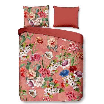 Lenjerie de pat portocalie din bumbac satinat pentru pat dublu/extinsă 240x220 cm Amalia – Descanso