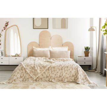 Set cuvertura de pat dubla 3 piese, L'essentiel Maison, Palmy, Bej Set cuvertura de pat dubla 3 piese, L'essentiel Maison, Palmy, Bej