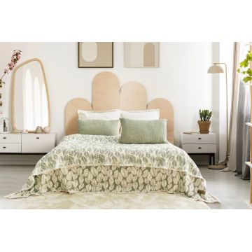 Set cuvertura de pat dubla 3 piese, L'essentiel Maison, Palmy, Verde Set cuvertura de pat dubla 3 piese, L'essentiel Maison, Palmy, Verde