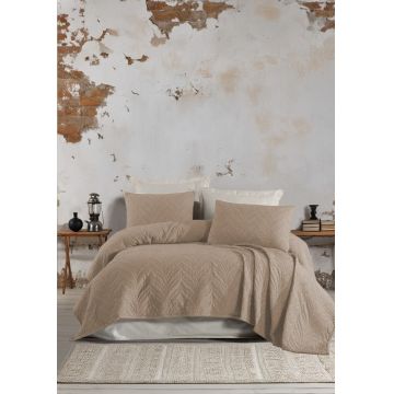 Set cuvertura de pat dubla 3 piese, L'essentiel Maison, Sandeo, Bej Set cuvertura de pat dubla 3 piese, L'essentiel Maison, Sandeo, Bej