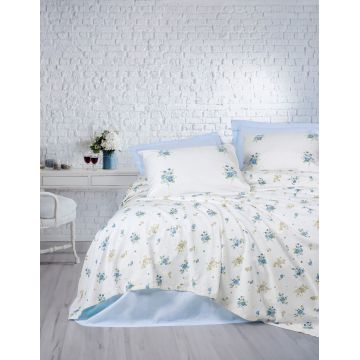 Set cuvertura pique dubla, L'essentiel Maison, Bellus, Albastru Set cuvertura pique dubla, L'essentiel Maison, Bellus, Albastru