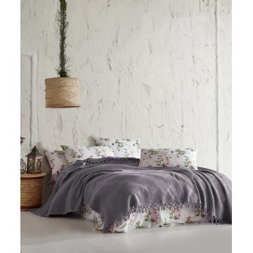 Set cuvertura pique dubla, L'essentiel Maison, Mona v2, Gri Set cuvertura pique dubla, L'essentiel Maison, Mona v2, Gri