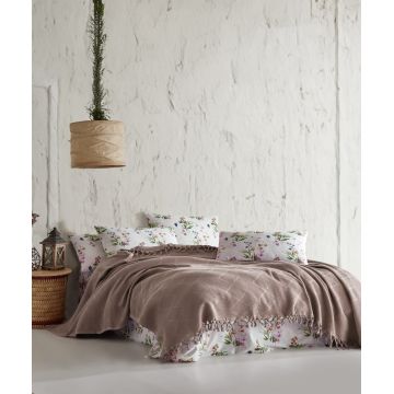 Set cuvertura pique dubla, L'essentiel Maison, Mona v2, Bej Set cuvertura pique dubla, L'essentiel Maison, Mona v2, Bej