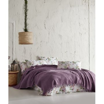 Set cuvertura pique dubla, L'essentiel Maison, Mona v2, Mov pruna Set cuvertura pique dubla, L'essentiel Maison, Mona v2, Mov pruna