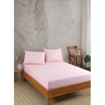 Set de pat dublu (cearceaf cu elastic si perne) 3 piese, L'essentiel Maison, Water Yollu Saten, Bumbac;Poliester, Roz pudra Set de pat dublu (cearceaf cu elastic si perne) 3 piese, L'essentiel Maison, Water Yollu Saten, Bumbac;Poliester, Roz pudra