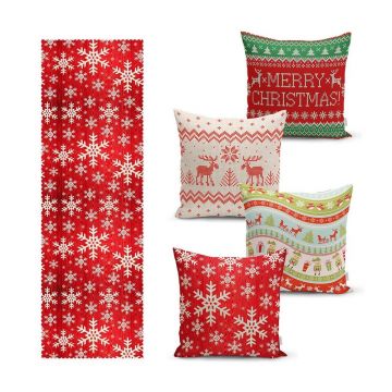 Set fețe de pernă și napron 5 buc. Christmas Sweater – Mila Home