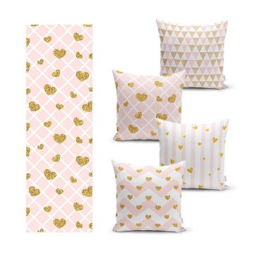 Set fețe de pernă și napron 5 buc. – Mila Home