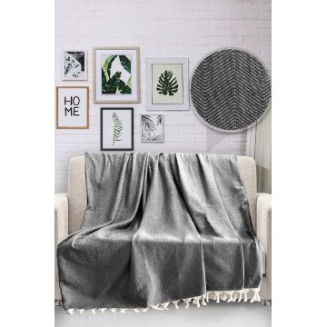 Cuvertura, 170x230 cm, 100% bumbac, HN, Viaden, negru Cuvertura, 170x230 cm, 100% bumbac, HN, Viaden, negru