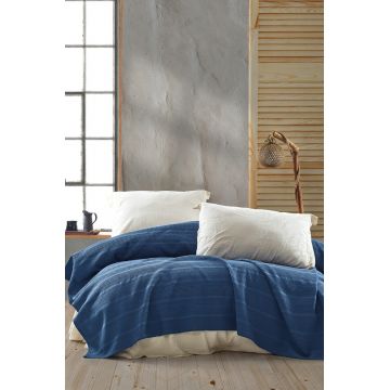 Cuvertura matlasata dubla, Leona - Blue, Viaden, Bumbac