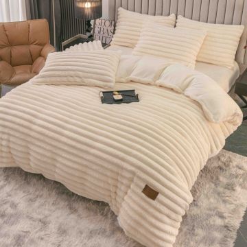 Lenjerie cocolino cu Elastic 180x200 Liny V7 Crem (Cocolino)