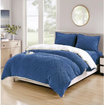 Lenjerie cocolino cu elastic 180x200 Sigma V24 Albastru (Cocolino)