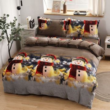 Lenjerie Craciun cu Elastic 180x200 Christmas V102 (Cocolino)